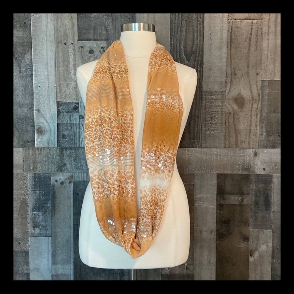 Glam pastel leopard print infinity scarf neutral sparkly romantic old money
